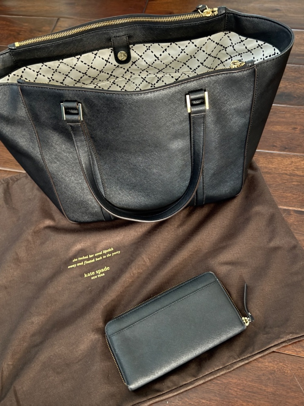 Kate Spade Large black Newberry Lane tote with matching wallet - Picture 8 of 11